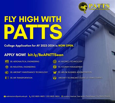 patts admission|PATTS College of Aeronautics: Admissions Requirements.